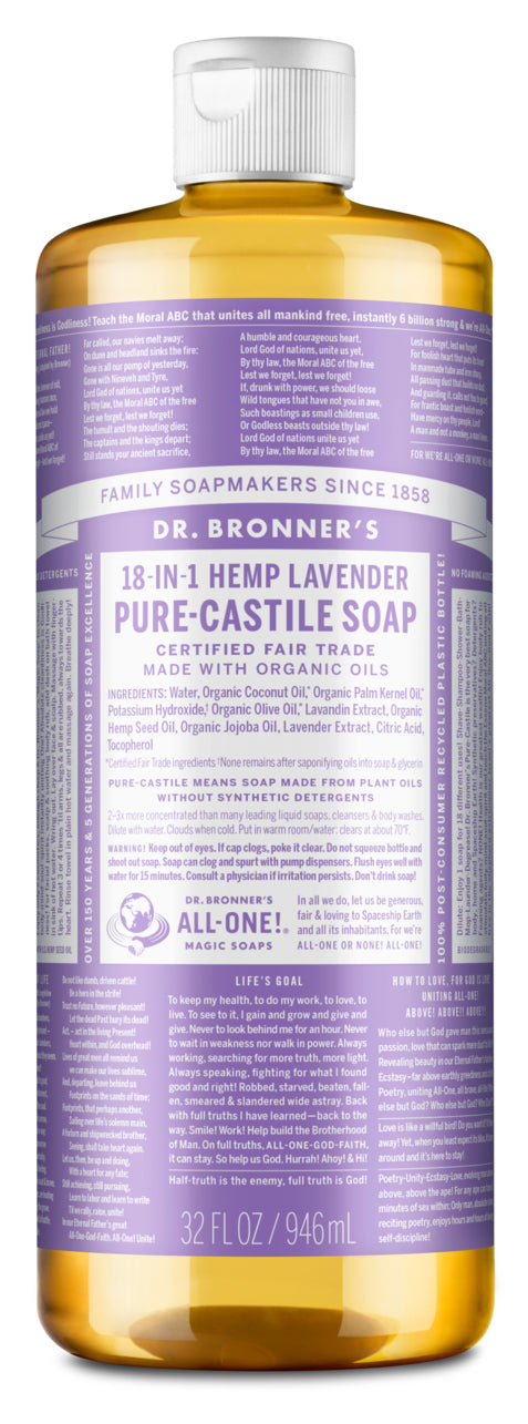 DR. BRONNER 32oz LIQUID LAVENDER SOAP