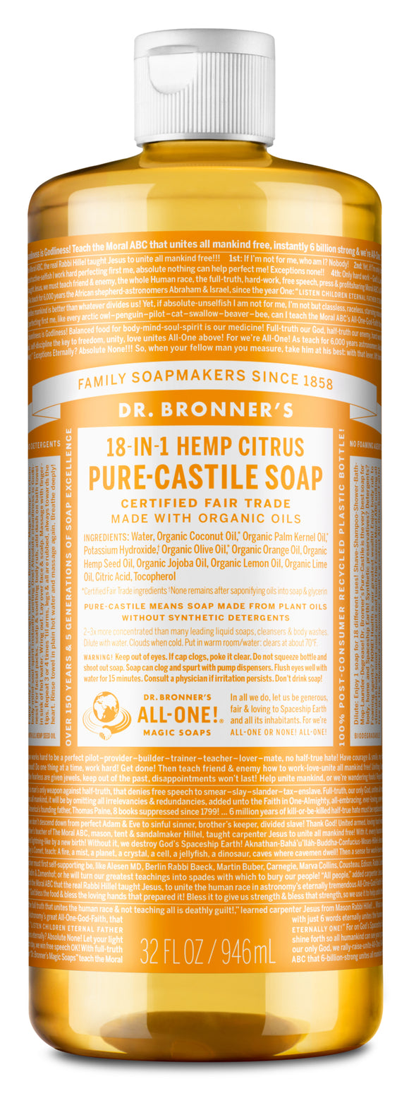 DR. BRONNER 32Z LIQUID CITRUS ORANGE SOAP