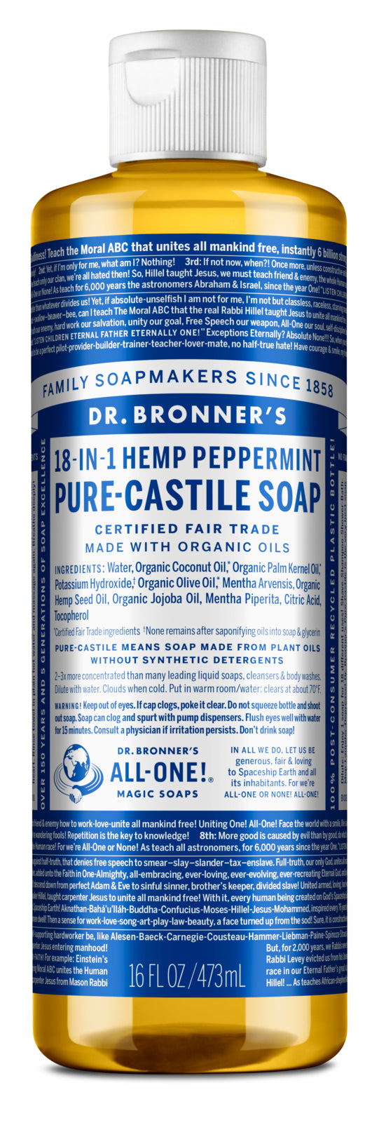 DR. BRO 16oz LIQUID PEPPERMINT SOAP