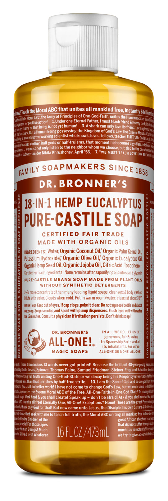 DR. BRONNER 16OZ LIQUID EUCALYPTUS SOAP