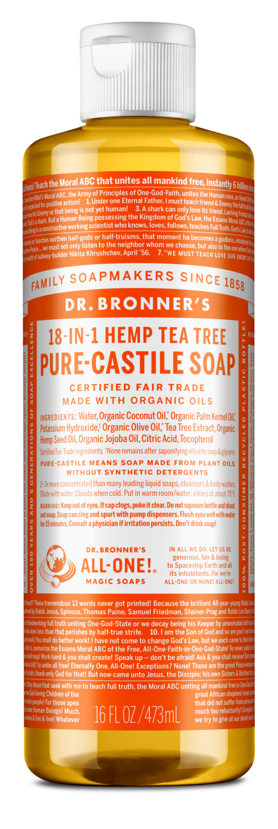 DR. BRONNER 16OZ LIQUID TEA TREE SOAP