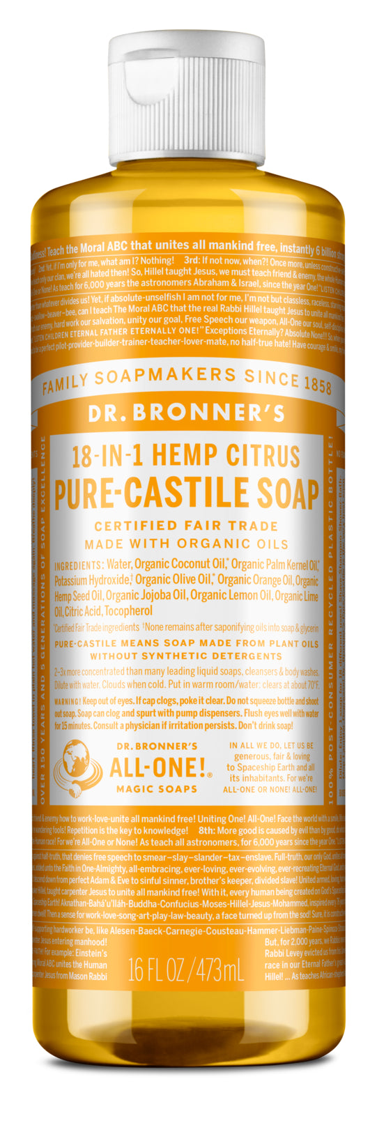 DR. BRONNER 16OZ LIQUID CITRUS SOAP