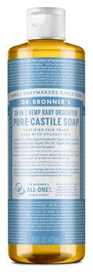 DR. BRONNER 16OZ LIQUID UNSCENTED SOAP