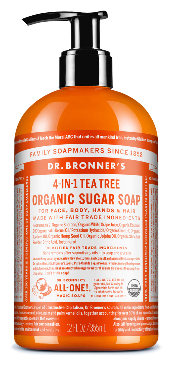 DR. BRONNER 12OZ PUMP SOAP TEA TREE