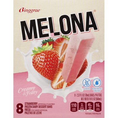 MELONA ICE CREAM BAR STRAWBERRY 8PK