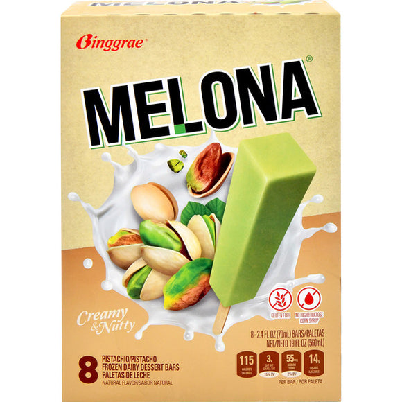 MELONA ICE CREAM BAR PISTACHIO 8PK